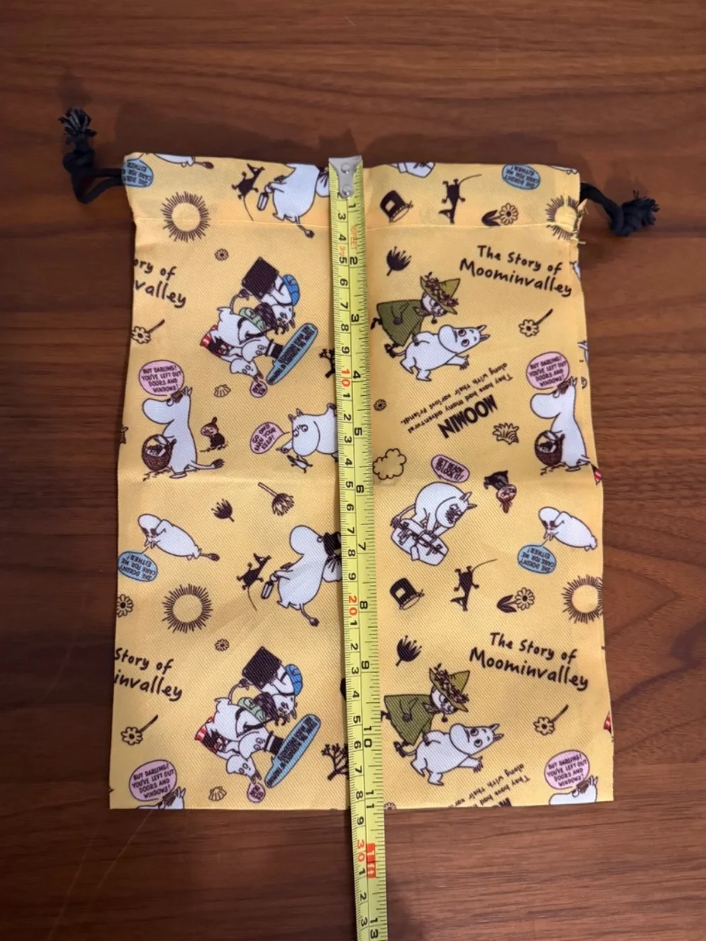 NWOT - Moominvalley Yellow Drawstring Pouch Bag 8